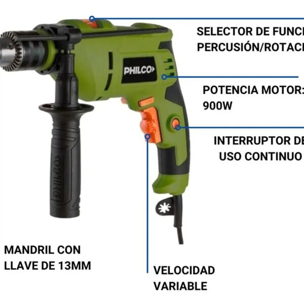 TALADRO 13 MM PHILCO 900W