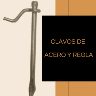 Clavos de acero y regla