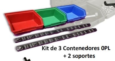 KIT DE 3 CONTENEDORES + 2 SOPORTES