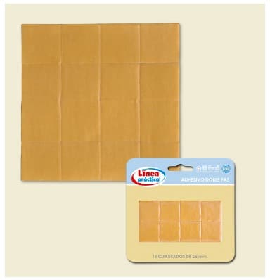 Cinta Doble Faz *CUADRADA* 25x25 mm. 16 cuadraditos