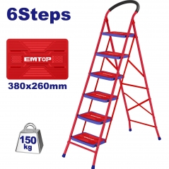 Escalera metalica tijera 6 escalones 150kg EMTOP ESLR1061