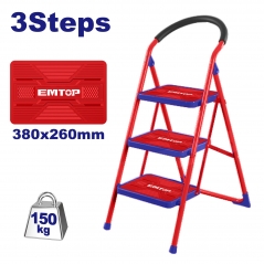 Escalera metalica tijera 3 escalones 150kg EMTOP ESLR1031