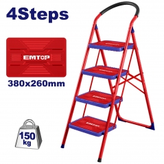 Escalera metalica tijera 4 escalones 150kg EMTOP ESLR1041