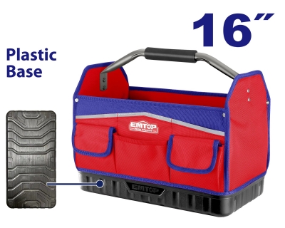 Bolso portaherramientas 16 pulg INDUSTRIAL base rigida 41*23*34.5cm EMTOP ETBG38164