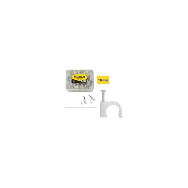 GRAMPA COAXIL BLANCAS 10 MM *ROTT* CLAVO ACERO X100U