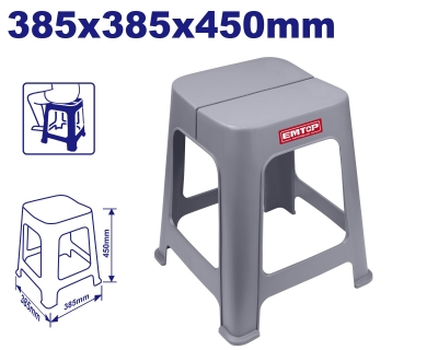 Banqueta apilable 450mm 950gr PP patas antideslizantes EMTOP EMPZ1345