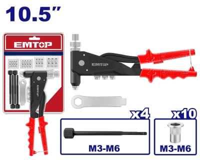 Remachadora tipo pinza de inserto roscado M3-M6 TOP VALUE EMTOP EMHR5710(*)