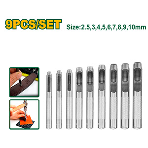 Kit de punzones huecos para cuero de 9 piezas - Tamaño: 2.5, 3, 4, 5, 6, 7, 8, 9 y 10 mm JADEVER