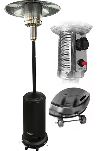 CALEFACTOR HONGO EXTERIOR GAS NEGRO