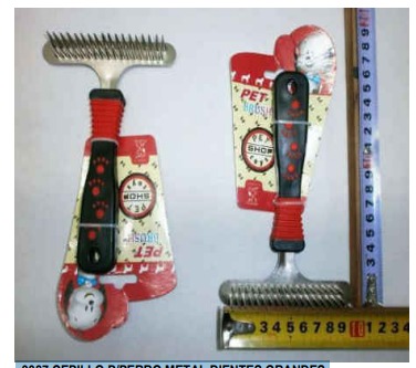 CEPILLO P/PERRO METAL DIENTES GRANDES