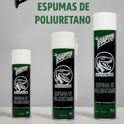 ESPUMA POLIURETANO RAPTOR 750Ml x Un.