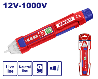 Detector de Voltaje AC 12V-1000V EMTOP ETPL100091(*)