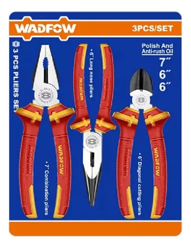 SET DE ALICATES AISLADOS 3 PZS (HASTA 1000W) WADFOW