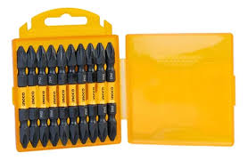 BLISTER X10 PUNTAS DOBLES PH2/PH2 X65MM ALTO IMP INGCO