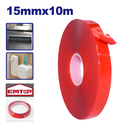 Cinta VHB multiuso 15mm x 10Mt esp 1mm TV EMTOP EMPN9E1015