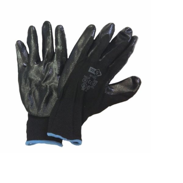 GUANTES NYLON C/NITRILO *DPS* NEGRO Y GRIS