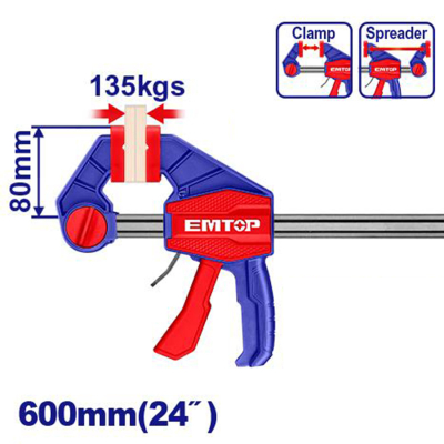 Prensa Rapida Clamp 600Mm-135Kg Emtop Eclpq80241 Industrial