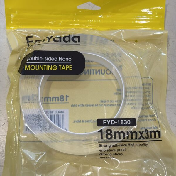 Cinta VHB *SIN MARCA* 18mm x 3Mt BI FAZ TRANSPARENTE