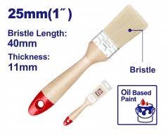 Pincel Cabo Madera 25Mm Ancho 11Mm Emtop Empb2901