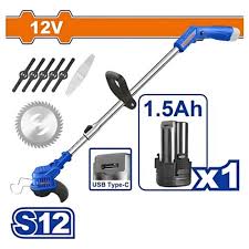 Bordeadora Inalambrica 12v + bateria + cuchillas WADFOW