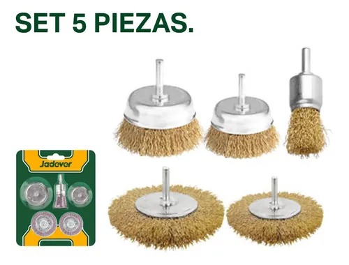 KIT DE CEPILLOS COPA DE ALAMBRE DE 5 PIEZAS JADEVER