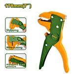 PELA CABLES DIÁMETRO DEL PELADOR:0,5MM~6MM CON FUNCIÓN DE CORTE MANGO DE TPR RECUBIERTO DE PP HOJA DE MATERIAL 65MN TAMAÑO DEL PRODUCTO:175*85MM JADEVER