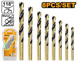 SET X8 MECHAS DE ACERO RAPIDO HSS (2/3/4/5/6/8MM) INGCO