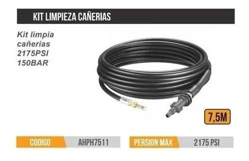 MANGUERA PARA LIMPIEZA ALTA PRESION 7.5M PARA HIDROLAVADORA INGCO