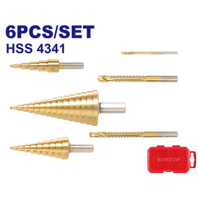 Juego De 3 Mechas Escalonadas Y 3 Mechas Laterales Hss 4341 Emtop Industrial Esdl2061