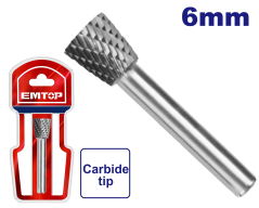 Fresa cono invertido de tungsteno diam 8mm perno 6mm