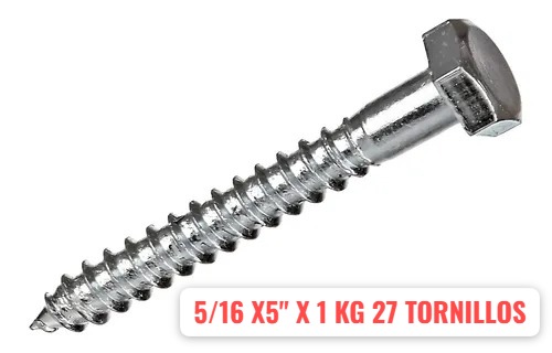 TORNILLO TIRAFONDO 5/16 X5" X 1 KG 27 TORNILLOS APROXIMADAMENTE