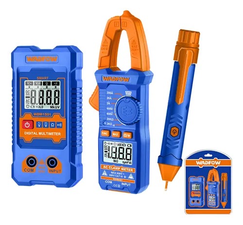 Pinza amperimétrica+ multímetro digital+ detector de voltaje WADFOW