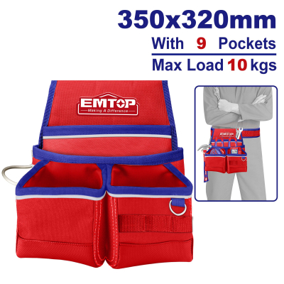 Cartuchera portaherramientas 9 bol 350x320mm 10Kg EMTOP ETBG481034