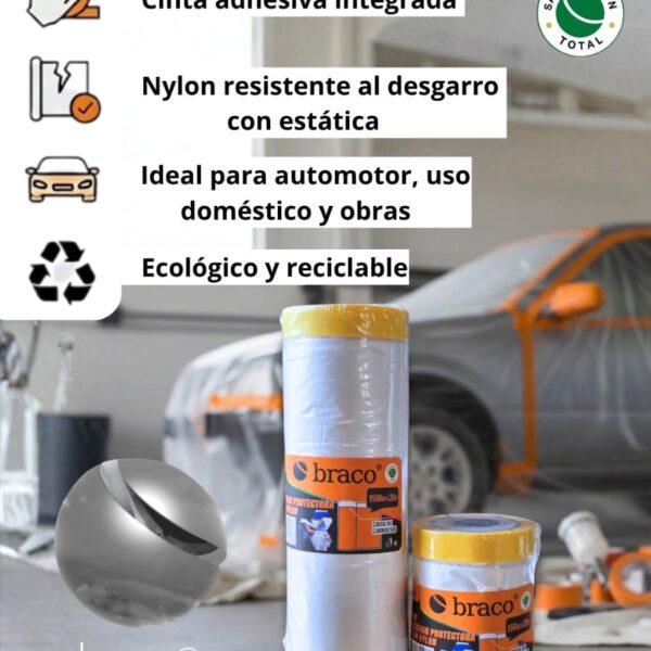 COBERTOR FILM C CINTA ADHESIVA 2400 MM X 20 MTS