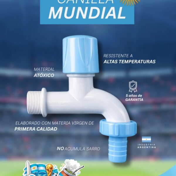 Canilla del MUNDIAL + FIGURITA DE 1/2" volante copa