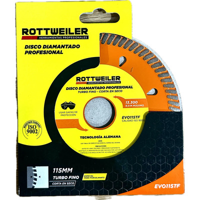 DISCO DIAMANTADO 115 MM ROTT TURBO FINO - IDEAL PARA PORCELANATO (CAJA X 100 UNIDADES)