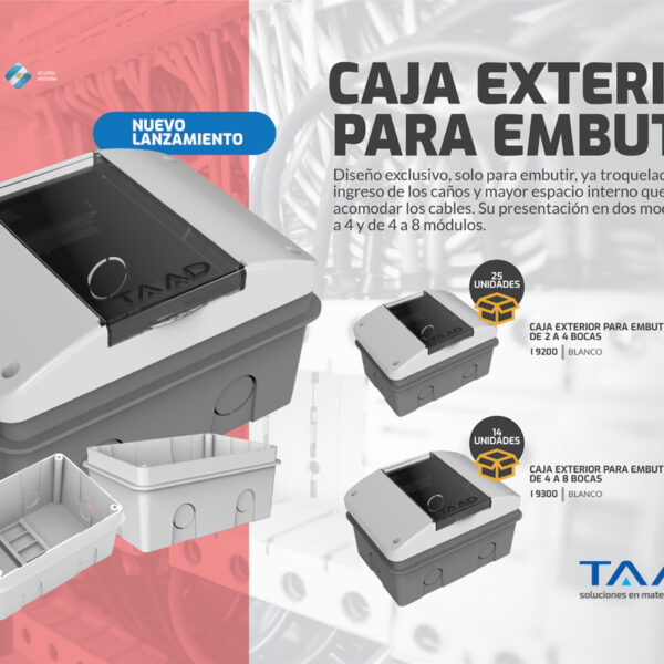 CAJA  PARA EMBUTIR TAAD 4 A 8 MODULOS