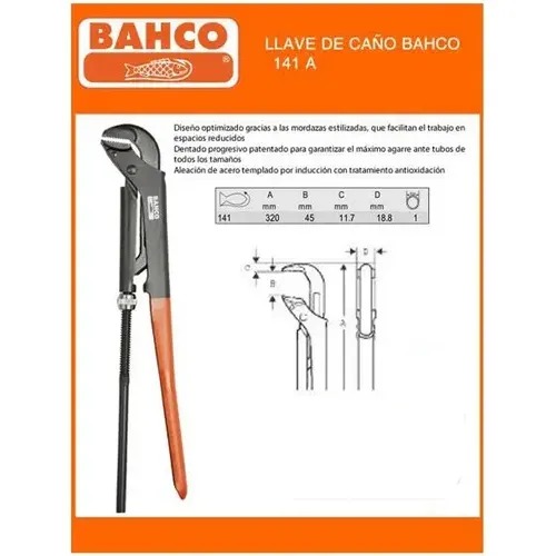 LLAVE P/CAÑOS 280 H/1" 141 BAHCO