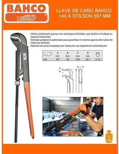 LLAVE P/CAÑOS 555 H/2 143 BAHCO