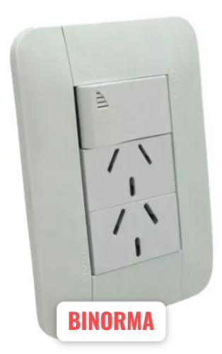 LINEA ARMADA TAAD 1 INTERRUPTOR Y 2 TOMACORRIENTES  BLANCO BINORMA