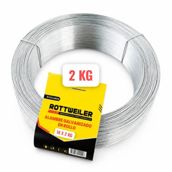 ALAMBRE GALVANIZADO Nº16 *ROTT 2 KGS* (BULTO X 10 ROLLOS) (PRECIO X ROLLO)