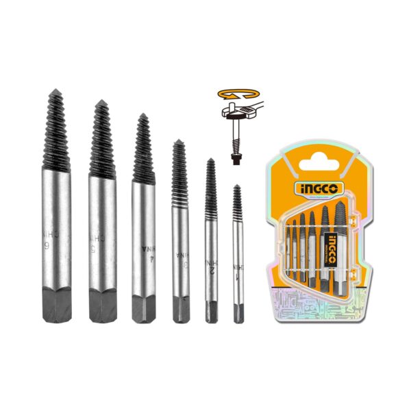 SET X6 EXTRACTORES DE TORNILLOS 1/2/3/4/5/6 INDUSTRIAL