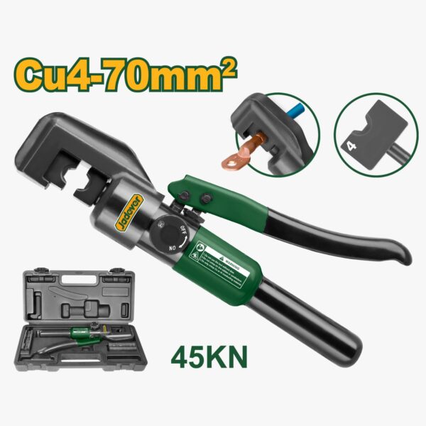 PINZA HIDRAULICA INDENTADORA HIDRAULICA, RANGO DE ENGARCE Cu 4-70MM2, FUERZA DE PRENSADO 45kN, MATRICES DE ENGASTE 4,6,8,10,16,25,35,50,70mm2
