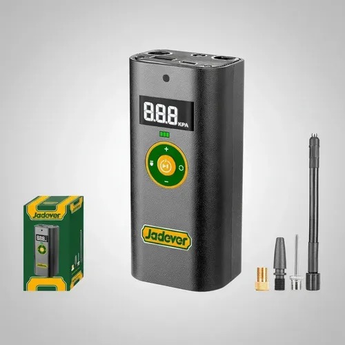 COMPRESOR DE AIRE PARA AUTOMÓVIL CON BATERIA LI-ION - VOLTAJE: 8V - MÁX. PRESIÓN: 150PSI / 10 BAR / 1000KPA - MÁX. FLUJO DE AIRE: 6L/MIN - PUERTO DE CARGA: USB TIPO C